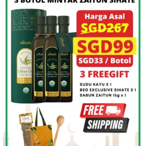 Minyak Zaitun Sihate - Rawatan Penuh 3 Botol