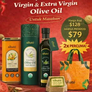 Minyak Zaitun Sihate Untuk Memasak - Combo Voo Cooking Oil 1 Liter & Evoo Early Harvest 250ml